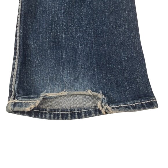 Maurices Thick Stitch Jeans Embroidered Women 7/8 34x31 Blue Bootcut Mid Rise * - Picture 11 of 15